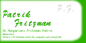 patrik fritzman business card